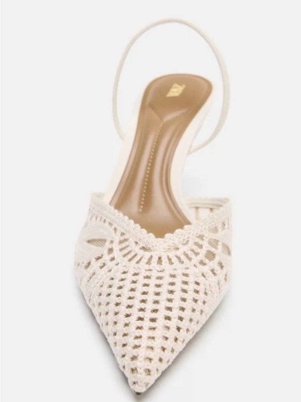 Zara PERFORATED SLINGBACK HEELS - Picture 4 of 5